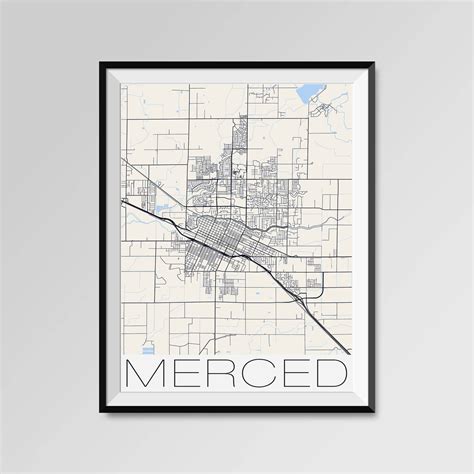 MERCED California Map Merced City Map Print Merced Map | Etsy