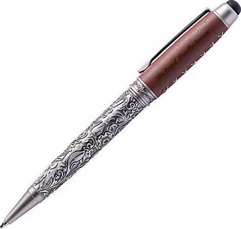 Personalized Ballpoint Pen Custom Engraved Deep Formed, Leather Top ...