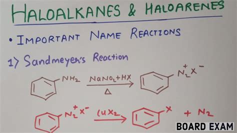 Haloalkanes and Haloarenes name reactions||class 12th||Board exam - YouTube