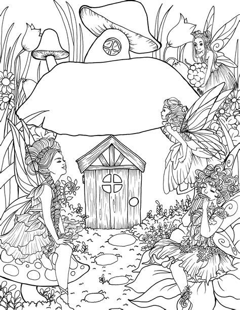 Fairy Garden Coloring Pages Printable Coloring Pages