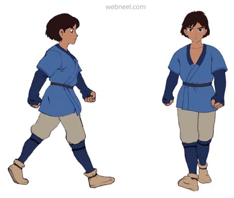 2d boy walk cycle animation chinese anime manga gif Walking Gif, Walking Poses, Boy Walking ...