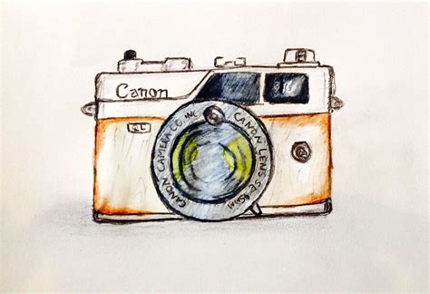 Vintage Camera Drawing Canon