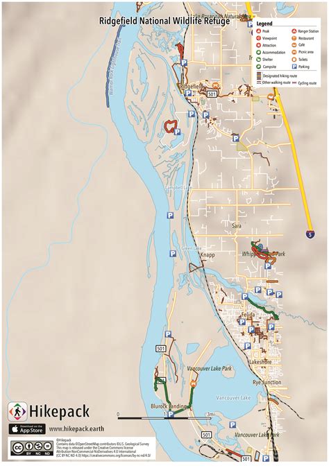 Ridgefield National Wildlife Refuge | Hikepack: Clever Hiking Maps