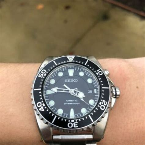 Seiko Kinetic Dive Watch SKA371 5M62-0BL0 200M Prospex Stainless Steel ...