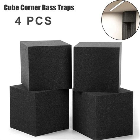 4Pcs/Pack Bass Traps Corner Blocks Cube Acoustic Foam Soundproof Foam ...