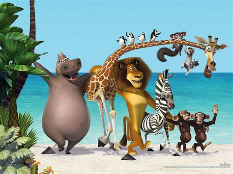 HD wallpaper: Madagascar poster, sea, palm trees, cartoon, Leo ...