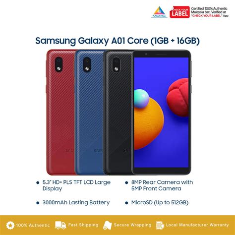 Samsung Galaxy A01 Core (1GB RAM + 16GB ROM) Smartphone - Original 1 Year Warranty By Samsung ...