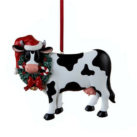 Christmas Cow Ornament - Ornaments