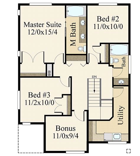 3-Bed Modern Home Plan with All Bedrooms Upstairs - 85312MS ...