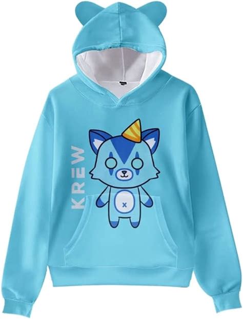 ItsFunneh Krew District Merch Cat Ears Hoodie Man/Woman Hip Hop Hoodies ...