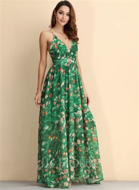 Polyester With Print Maxi Dress (199206163) - JJ's House