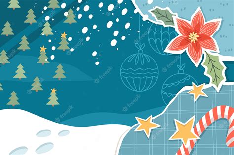 Premium Vector | Flat christmas collage template