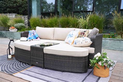 Direct Wicker 4-PC Outdoor Wicker Patio Furniture Sofa Luxury Comfort ...