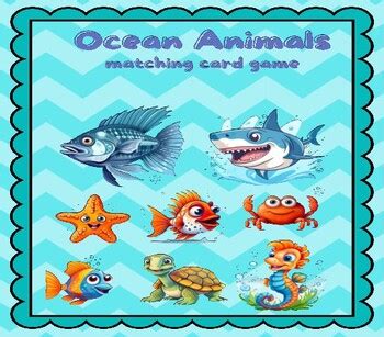 Ocean Animal Memory Matching Game by Lilia store | TPT