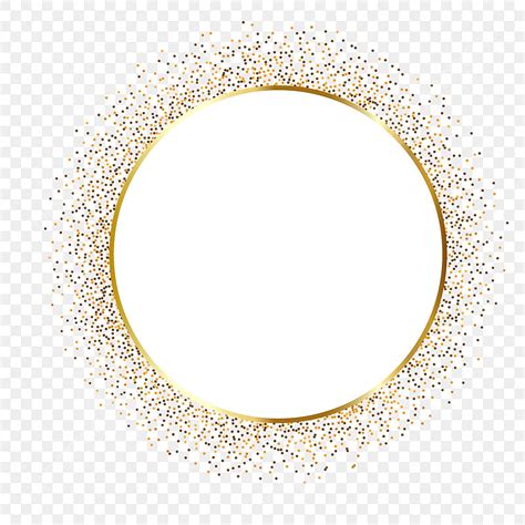 Gold Confetti Circle Frame Border Design, Gold, Confetti, Glitter PNG and Vector with ...