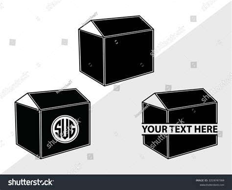 Cardboard Box Svg Printable Vector Illustration Stock Vector (Royalty ...