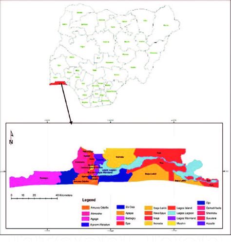 Lagos State map showing local government areas. | Download Scientific ...