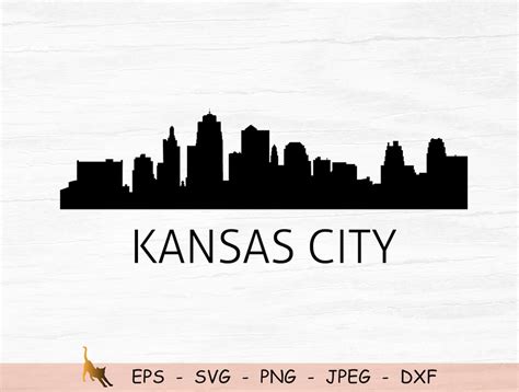 Kansas City Svg Kansas City Skyline Svg Silhouette File For Etsy ...