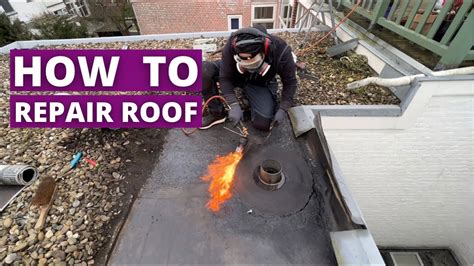 Amazing Roofing Technique. How to repair old flat bituminous roof #diy - YouTube