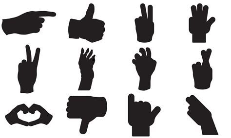 vector illustration of collection of hand gestures silhouettes, Hand vector, 27931649 Vector Art ...