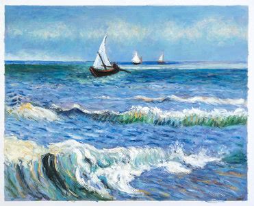 Seascape at Saintes-Maries reproduction | Van Gogh Studio