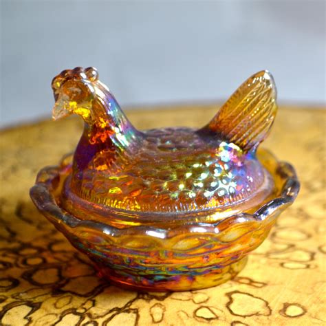 vintage glassware collectibles | Vintage Boyd Glass Collectible Chicken box by BellasNiftyNook ...