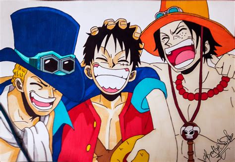 One Piece Ace And Luffy Drawing