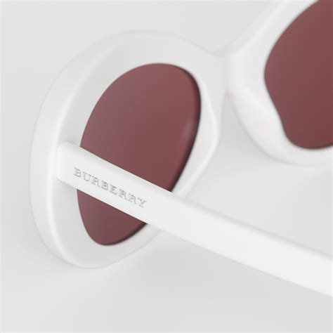 Cat-eye Frame Sunglasses in White - Women | Burberry United States