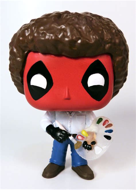 DeadPool Bob Ross Custom Funko Pop. Lets paint a happy little unicorn eating a chimichanga : r ...