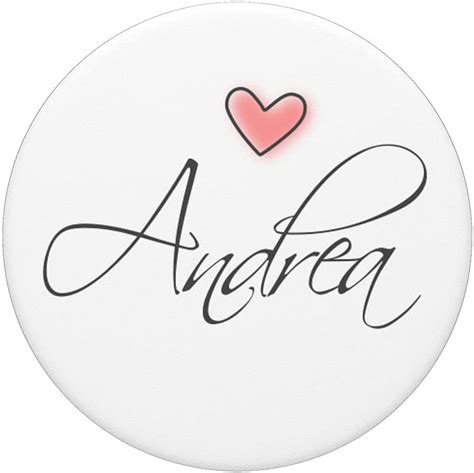 Amazon.com: Andrea Name Cute Pastel Pink Heart Calligraphy White PopSockets Swappable PopGrip in ...