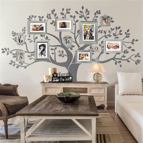 Rustic Living Room - Family Tree Wall Decor - Rustic - Family Room ...