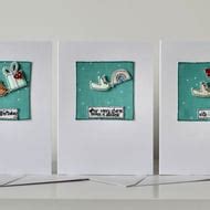 Three Birdie Handmade Cards - Collection 1 - Folksy