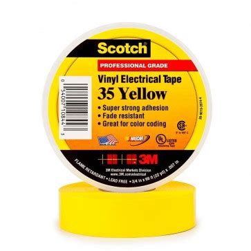 3M Super 35 Yellow Electrical Tape, 3/4'' X 66'