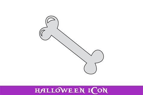 Bone Drawing Outline Halloween Icon Graphic by purplespoonpirates · Creative Fabrica