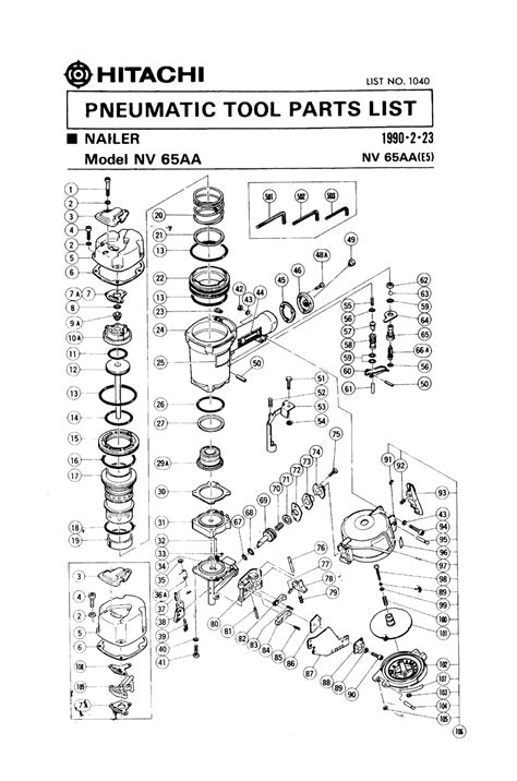 Hitachi NV65AA Parts List | Hitachi NV65AA Repair Parts | OEM Parts ...