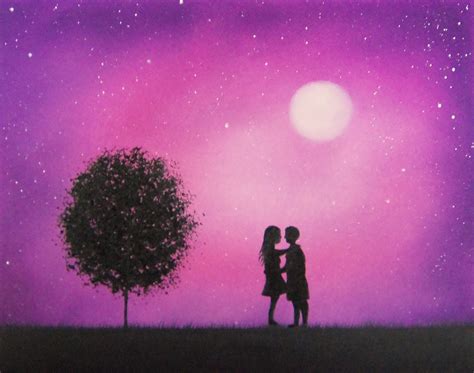 Bing Art by Rachel Bingaman: Silhouette Couple Painting, Night ...