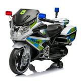 Spoway 12V Police Motorbike for 2 Kids, Electric Ride on Motorcycle with Storage Box,Toddler ...