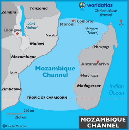 Mozambique Channel Map and Map of the Mozambique Channel Size History Information Page