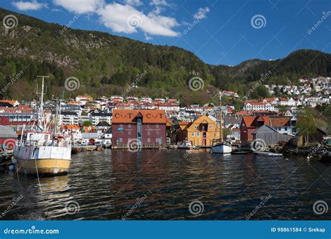 Waterfront View of Sandviken Area, of Bergen and the Norwegian F Editorial Stock Image - Image ...