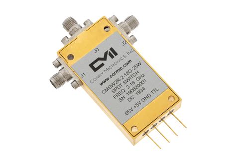 Fastest Most Broadband Ultra-Compact High Power Pin Diode Switch CMSW2R-2-18G-25W