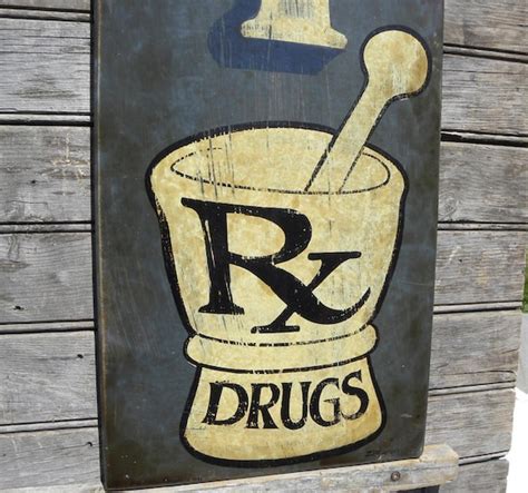 Pharmacy Sign hand painted faux vintage by ZekesAntiqueSigns