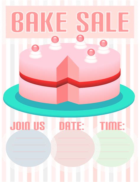 Bake Sale Flyer Template: Pink Cake | Bake Sale Flyers – Free Flyer Designs