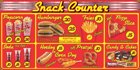 SNACK BAR COUNTER MENU BOARD DRIVE-IN DINER HAMBURGER RESTAURANT VINTA – Revved-Up Banners