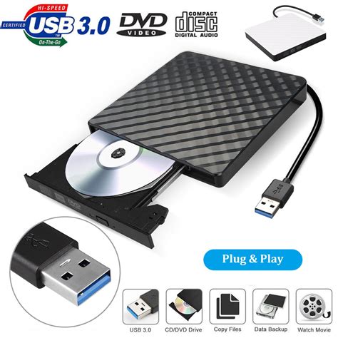 External DVD Drive USB 3.0, EEEkit Portable CD DVD +/-RW Optical Drive ...