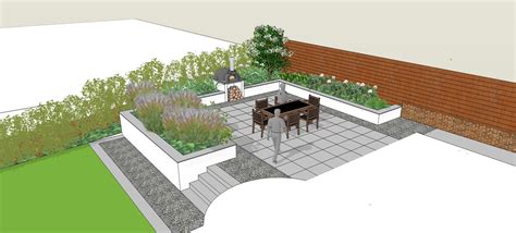 Sketchup design for garden in Hove, designed by Green Rooms Landscapes & Gardens | Green rooms ...