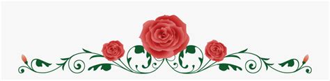 Rose Vine Border - Horizontal Rose , Free Transparent Clipart - ClipartKey