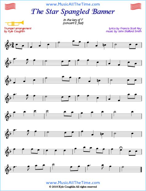 The Star Spangled Banner Trumpet Sheet Music | Clarinet sheet music ...