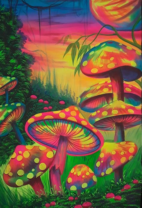 1920x1080px, 1080P Free download | Mushrooms, Fluorescent painting Glow in dark, UV Glow ...