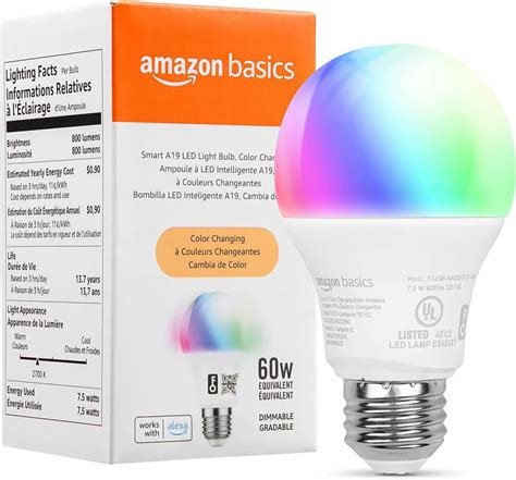 Amazon Basics 60W 800lm RGB Smart LED Light Bulb - GadStyle BD