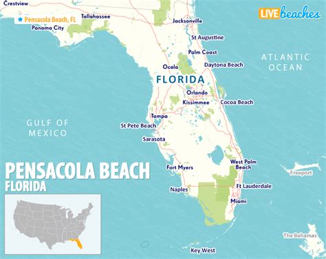 Pensacola Beach Map Florida - Allina Madeline